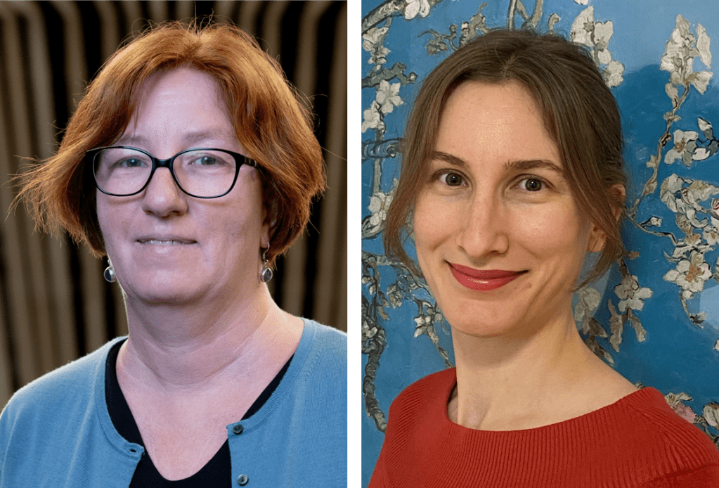 Two photographs of women, both of European heritage, both smiling: the authors of the article.