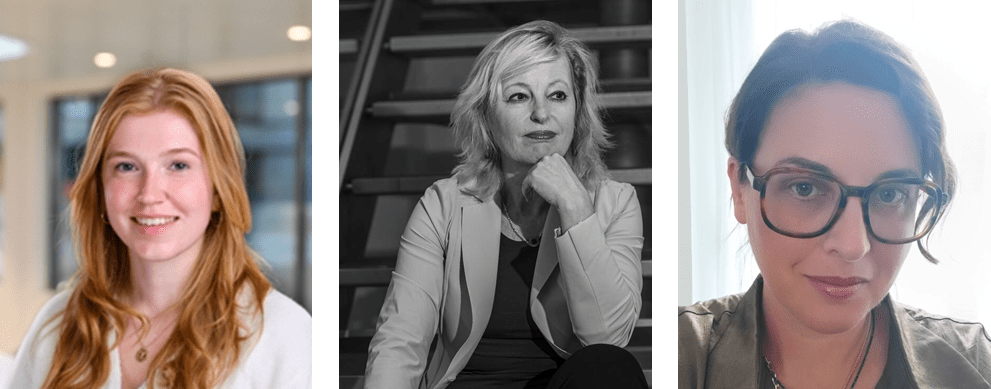 three portraits of three women, who are the authors of the article